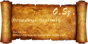 Ozsgyányi Szulamit névjegykártya